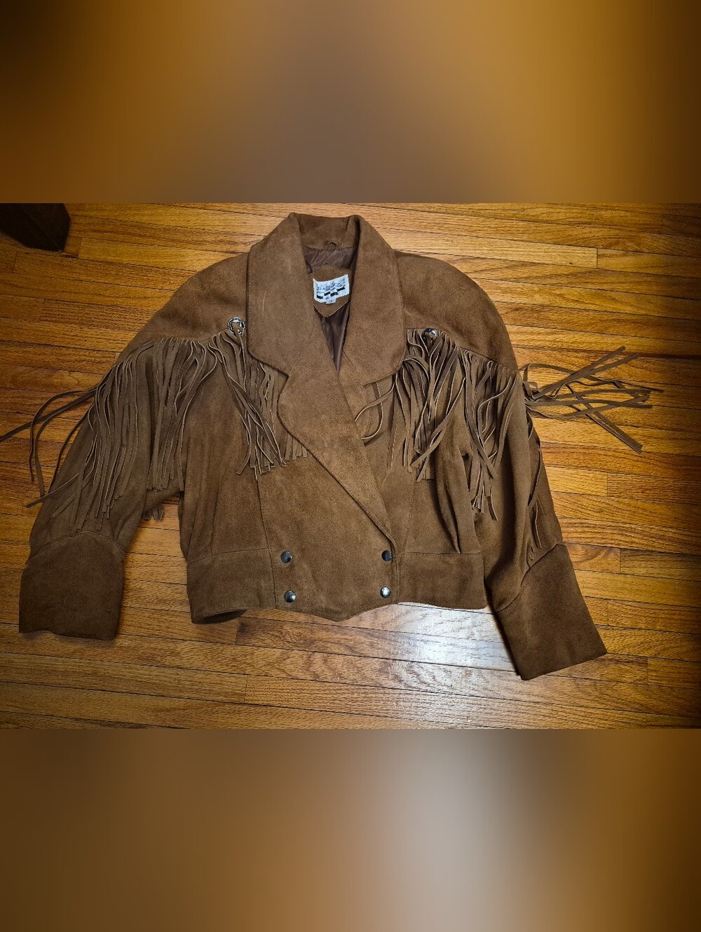 Vintage 80's Yearbook Suede Fringe Jacket Medium